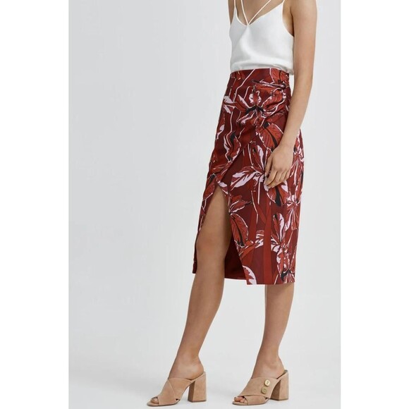 NWT C/MEO Collective Printed Wrap Midi Skirt - Picture 4 of 5